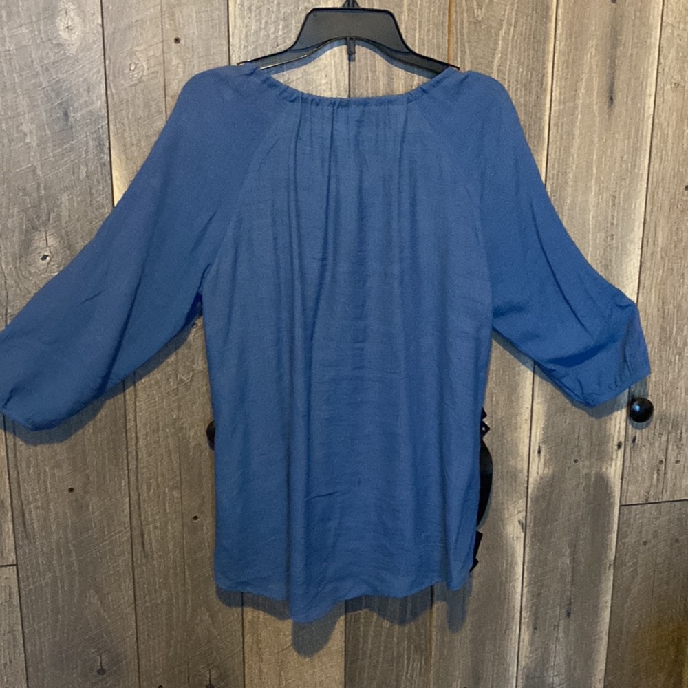 Spense Peasant Embroidered Blue Women’s Top. - Picture 2 of 4